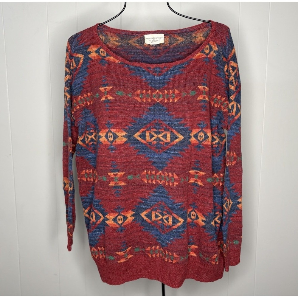 Denim‎ & Supply Ralph Lauren Women's Sz M Knit Sweater Aztec Southwestern